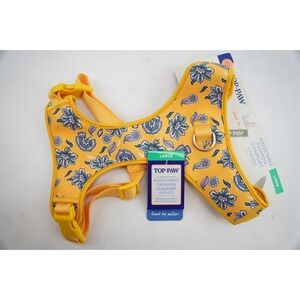 Top Paw Adjustable Fashion Comfort Dog Harness -Yellow Floral, Large